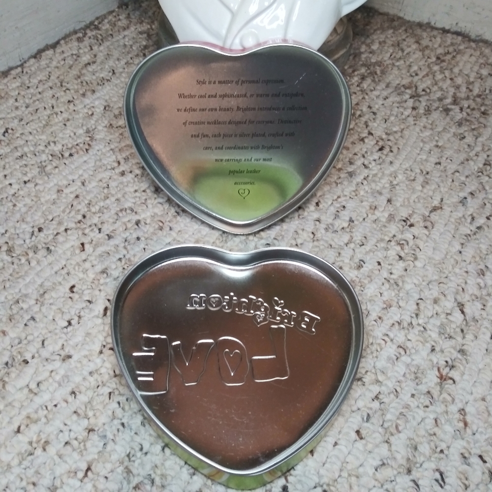 Vintage Brighton Heart Shaped Jewelry Tins - Picture 4 of 5